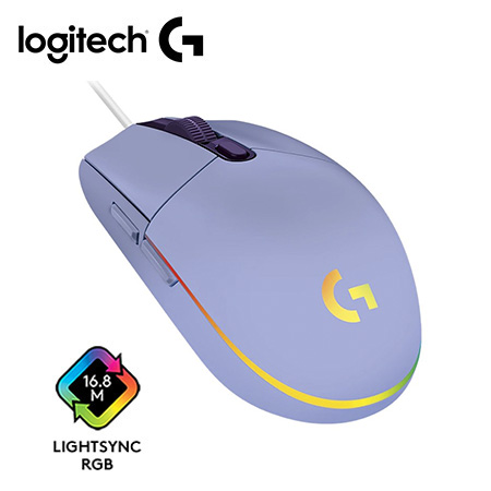 MOUSE LOGITECH G203 LIGHTSYNC OPTICAL 8000 DPI RGB LILA (910-005851)-P